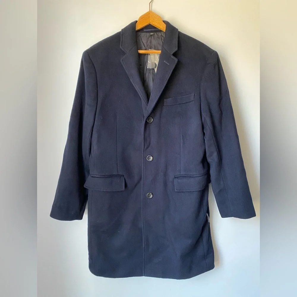 J. Crew Jacket Men's 40 S Wool Cashmere LudlowTopcoat Navy NWT $498